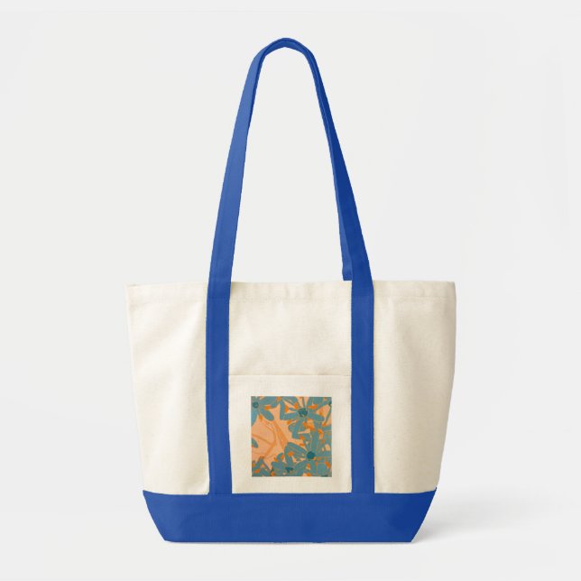 Contemporary Leaf Design in Peach  Tote Bag (Front)