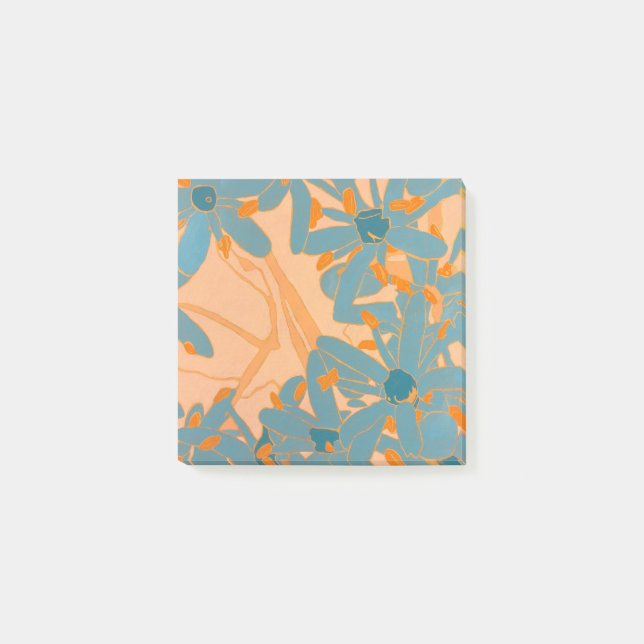 Contemporary Leaf Design Peach Post-it Notes (Front)