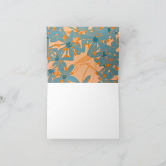 Contemporary Leaf Design Peach Thank You Card