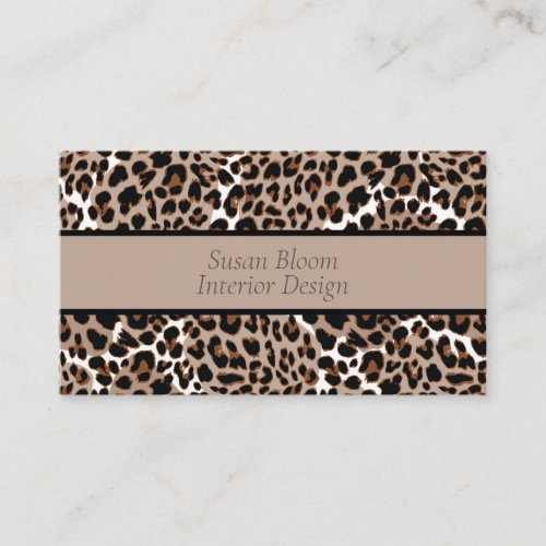 Contemporary Leopard Spots Brown and Tan Business Card