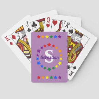 Contemporary LGBT Gay Pride Stars Monogram & Name Poker Cards