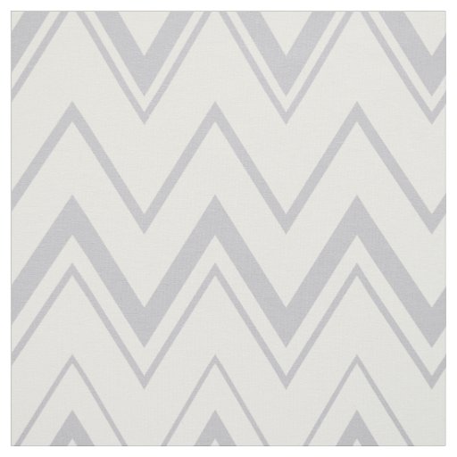 Contemporary light grey and white chevron pattern fabric
