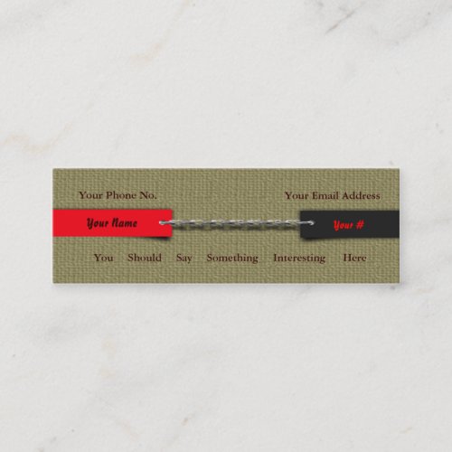 Contemporary Linen Chain Profile Card Business Cards