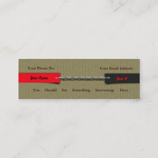 Customizable Contemporary Linen Chain Profile Card Business Cards