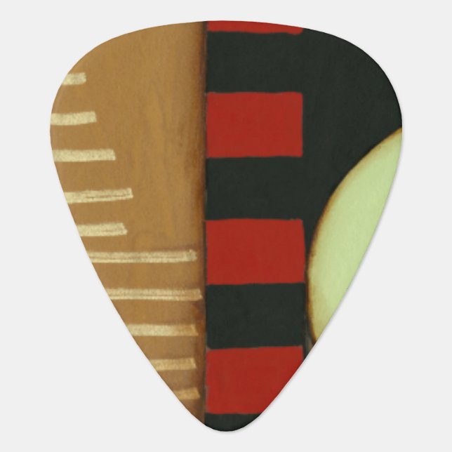 Contemporary Loft Style Paneled Painting Guitar Pick (Front)