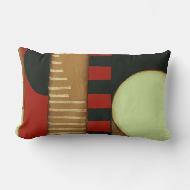Contemporary Loft Style Paneled Painting Lumbar Pillow (Front)