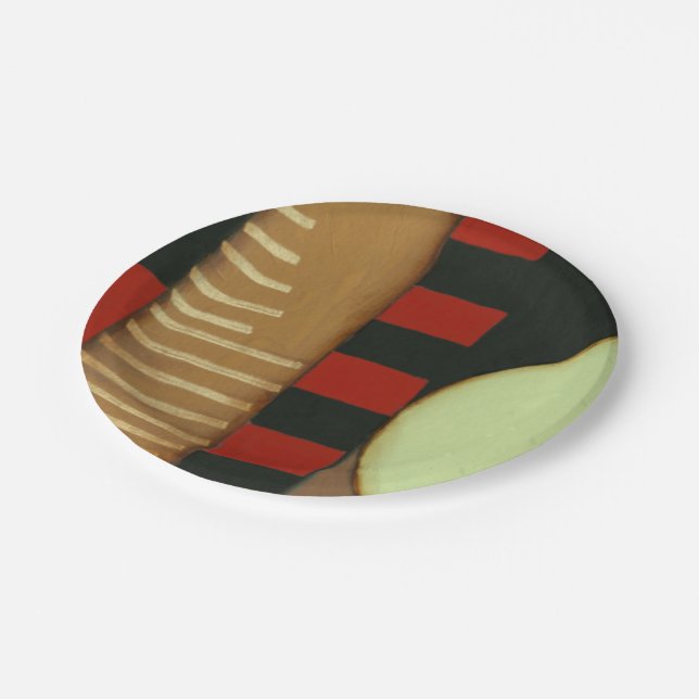 Contemporary Loft Style Paneled Painting Paper Plates (Angled)