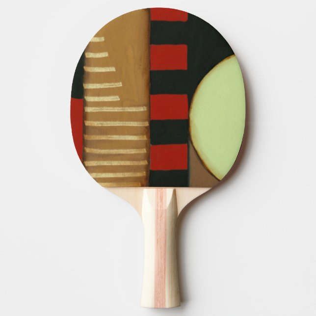 Contemporary Loft Style Paneled Painting Ping-Pong Paddle (Front)