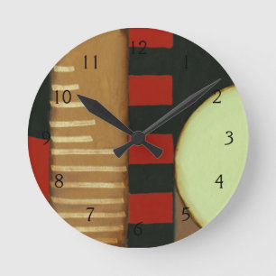 Contemporary Loft Style Paneled Painting Round Clock
