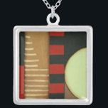 Contemporary Loft Style Paneled Painting Silver Plated Necklace<br><div class="desc">A contemporary loft style painting with multicolored panels and circles. Another amazing creation by Jennifer Goldberger,  purchase this piece and take a look at some of her other paintings!</div>