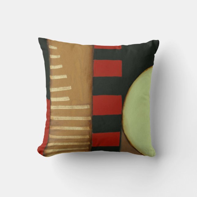 Contemporary Loft Style Paneled Painting Throw Pillow (Front)