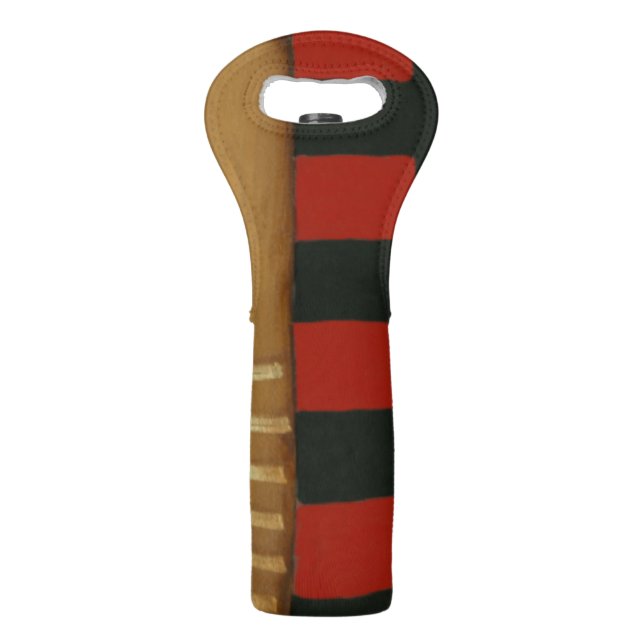 Contemporary Loft Style Paneled Painting Wine Bag (Back)