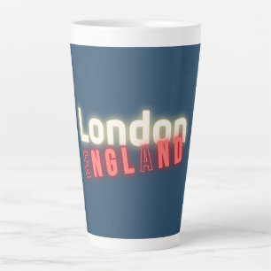 Contemporary London Neon Lights Typography Latte Mug