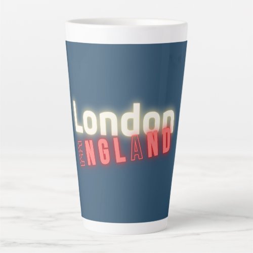 Contemporary London Neon Lights Typography  Latte Mug