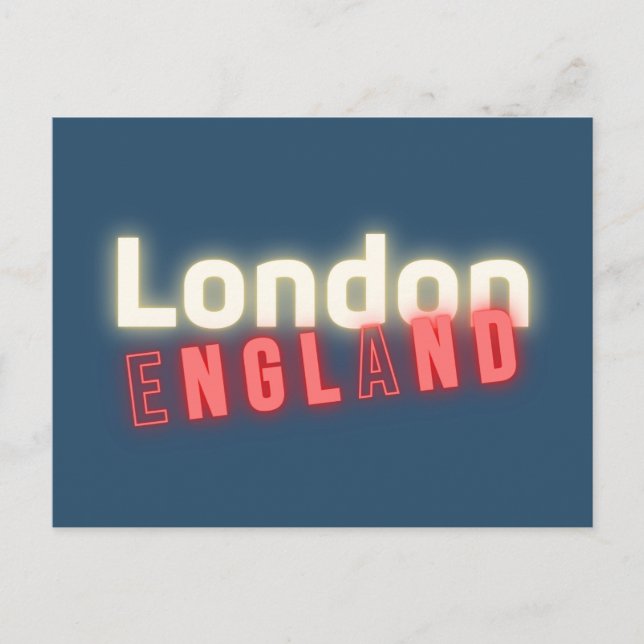 Contemporary London Neon Lights Typography  Postcard (Front)