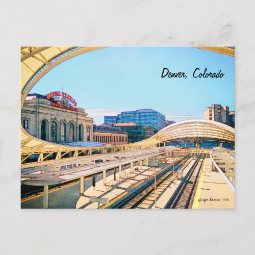 Contemporary Look of Union Station Denver CO 2 Postcard