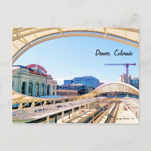 Contemporary Look Union Station Crane Denver CO Postcard