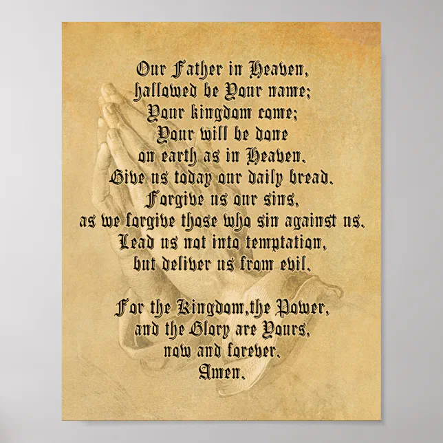 Contemporary Lord's Prayer Poster (Matte) | Zazzle