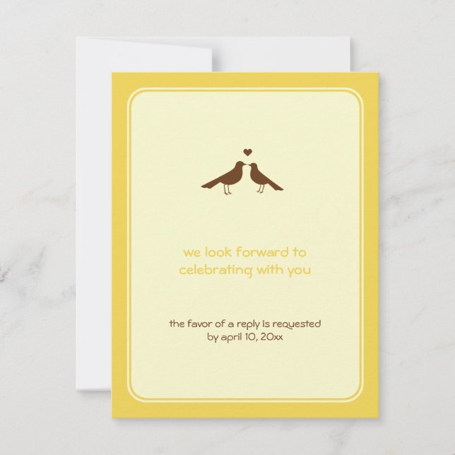 Contemporary love birds yellow wedding response (Front)