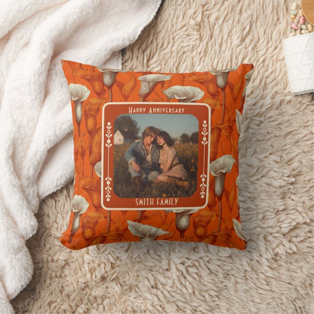 Contemporary Lovebird 5Th Anniversary Throw Pillow (Blanket)