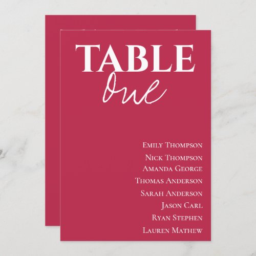  Contemporary Magenta Wedding Table Seating Chart