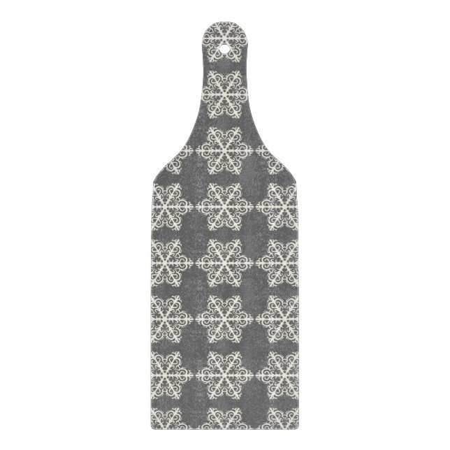 Contemporary Mandala Pattern | Slate Gray Cutting Board (Front)