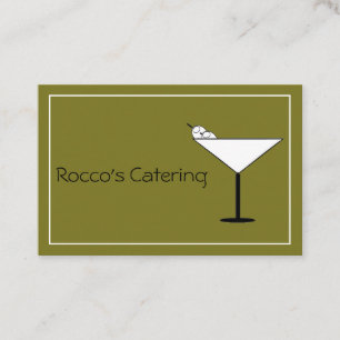 Contemporary Martini Glass Bartender Business Card