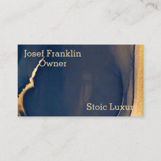 Contemporary Masculine Abstract Gold and Navy Business Card