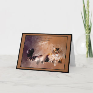 Contemporary Masculine Watercolor Cat Card