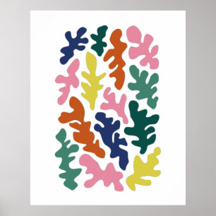 Contemporary Matisse Inspired Cutouts Design Poster
