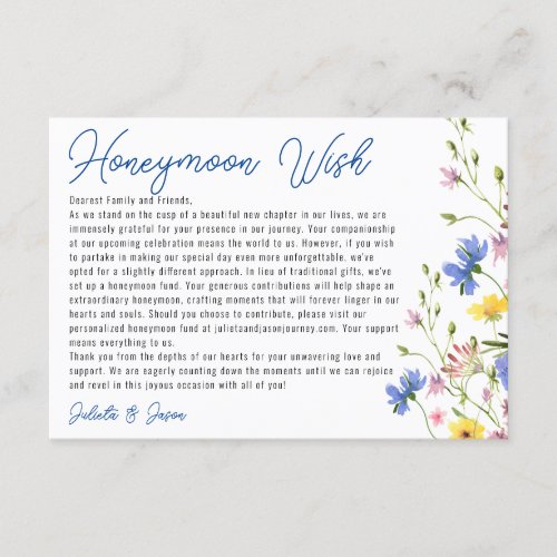 Contemporary Meadow Wildflowers Wishing Well  Enclosure Card