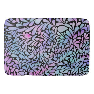 Contemporary mermaid colored petals  bath mat