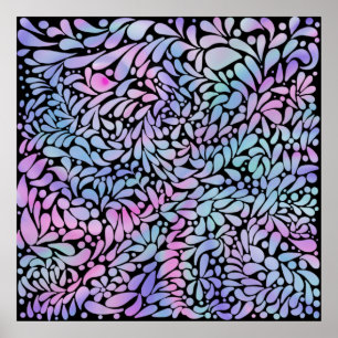 Contemporary mermaid colored petals canvas print