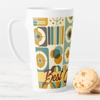 Contemporary Mid-century Style Best Mom Ever Latte Mug