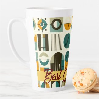Contemporary Mid-century Style Best Mom Ever Latte Mug