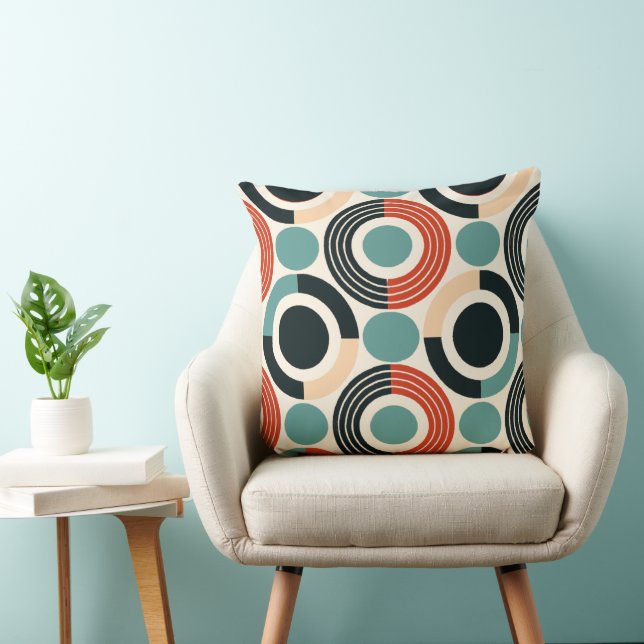 Contemporary Mid-century Style Geometric Pattern Throw Pillow (Chair)