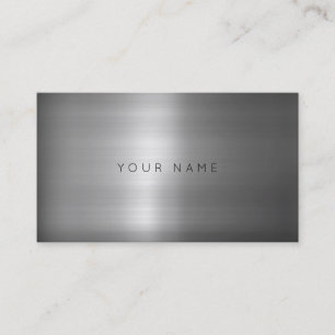Contemporary Minimalism Metallic Silver Gray Vip Business Card