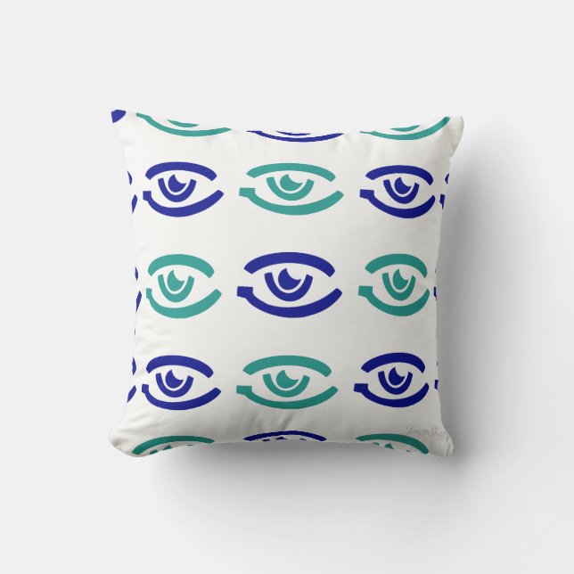 Contemporary minimalist big eye seamless pattern.  throw pillow (Front)
