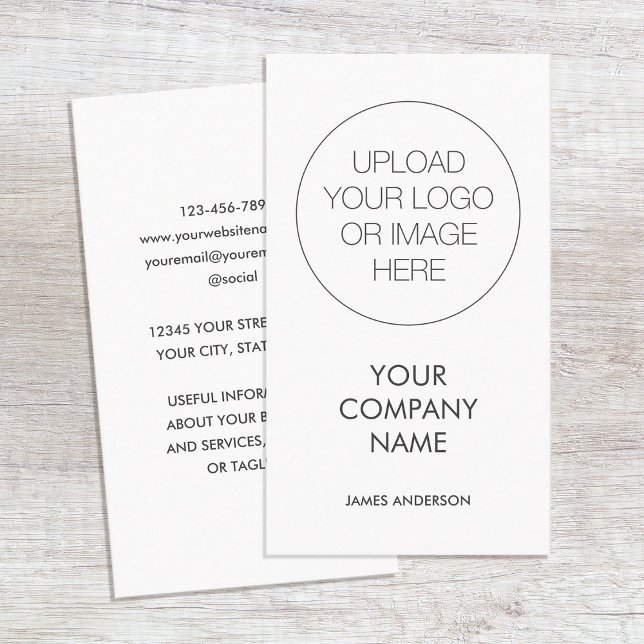 Contemporary Minimalist Custom Logo White Gray Business Card (Creator Uploaded)
