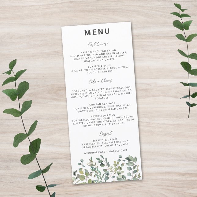 Contemporary Minimalist Eucalyptus Menu (Creator Uploaded)