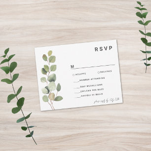 Contemporary Minimalist Eucalyptus RSVP Card