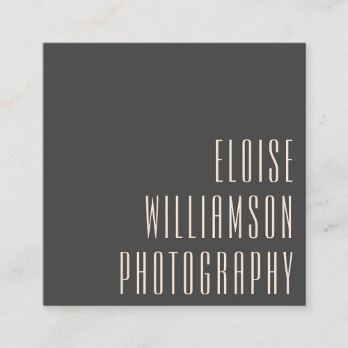 Contemporary Minimalist Modern Typography Black Square Business Card