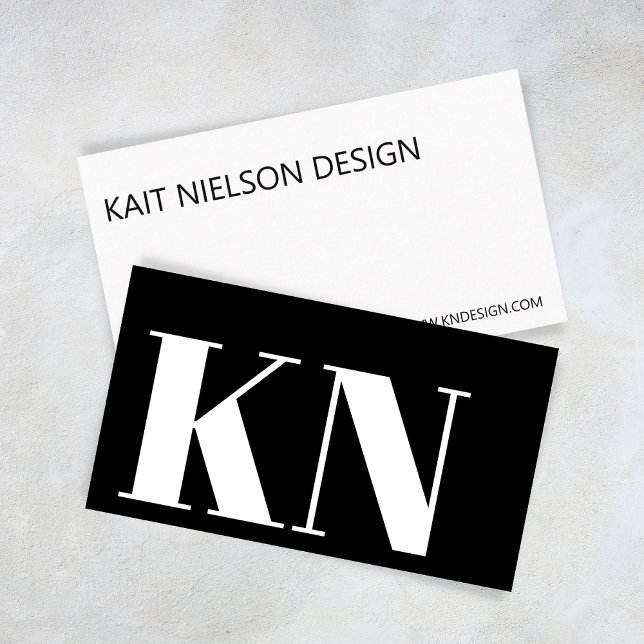 Contemporary Minimalist Monogram Black Bold  Business Card (Creator Uploaded)