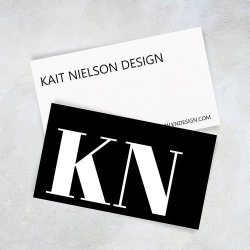 Contemporary Minimalist Monogram Black Bold  Business Card