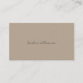 Contemporary Minimalist Script Name Tan Brown Business Card (Front)