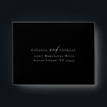 Contemporary Minimalist Wedding RSVP Envelope<br><div class="desc">Contemporary Chic Minimalist envelope with your return address for Wedding RSVP cards. Features,  solid black color with white typography and lining.</div>