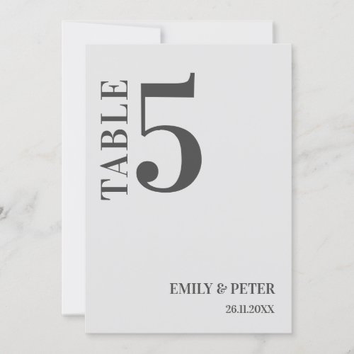 Contemporary Minimalist White WEDDING Table Number