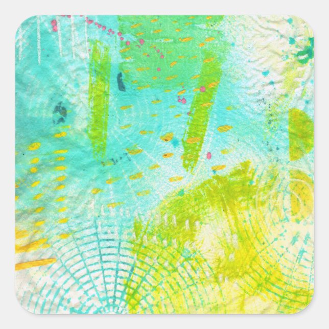Contemporary Mixed Media Artist Impression Square Sticker (Front)