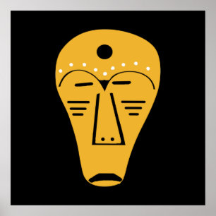 Contemporary modern Aboriginal abstract face art Poster