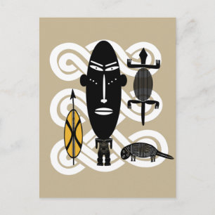 Contemporary modern abstract African tribal art Postcard